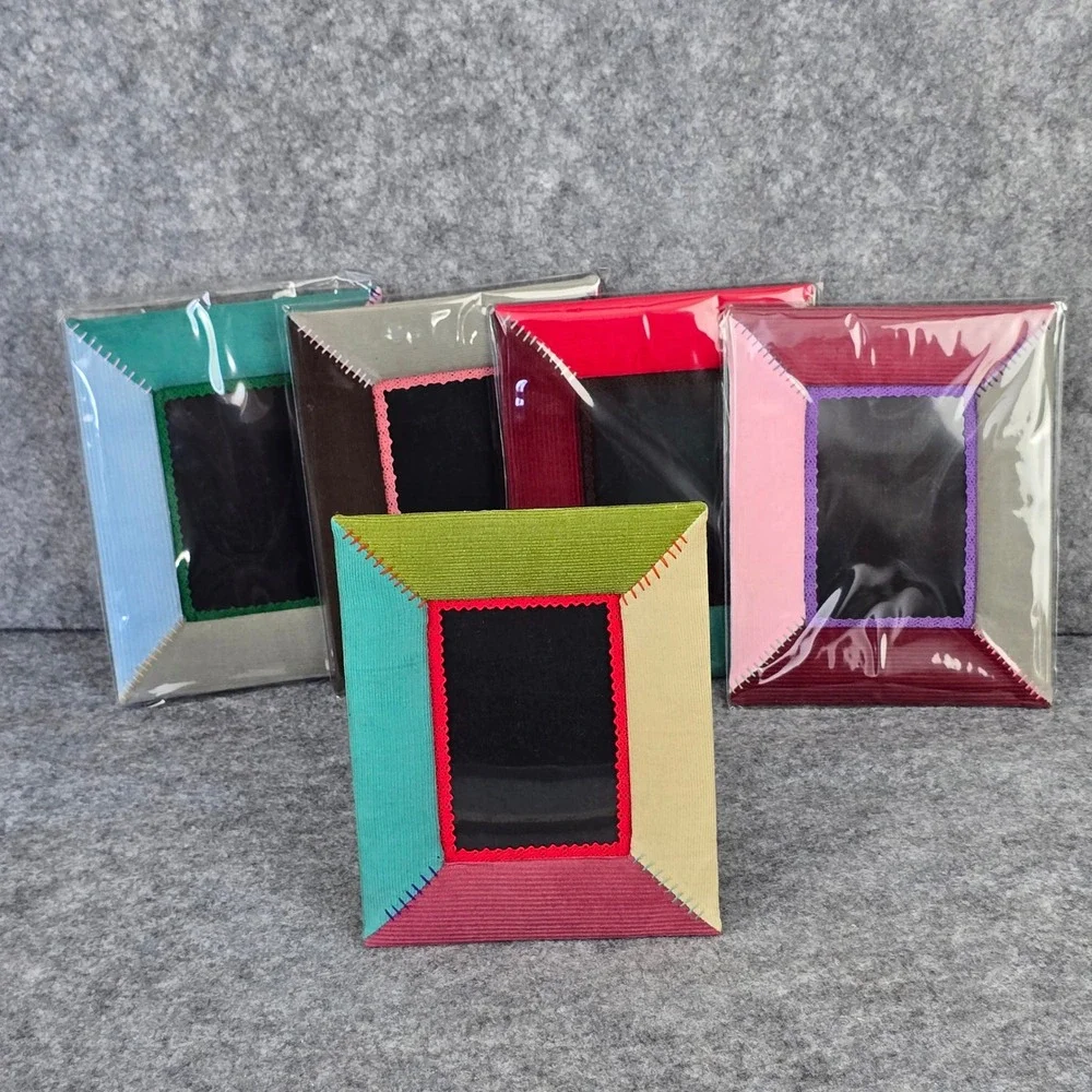 Nook Nook 5- Picture Frames Multicolor Patchwork Corduroy Handcrafted Thai
